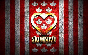 I Love Shawinigan, canadian cities, golden inscription, Day of Shawinigan, Canada, golden heart, Shawinigan with flag, Shawinigan, favorite cities, Love Shawinigan HD wallpaper