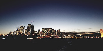 Opera House, Australia, night, city, silhouette HD wallpaper
