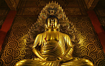Gold, Miscellanea, Miscellaneous, Statuette, China HD wallpaper