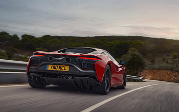 2022, McLaren Artura, rear view, exterior, supercar, new red Artura, British sports cars, McLaren HD wallpaper