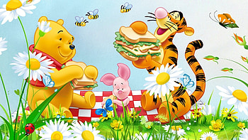 Tigger, Winnie-the-Pooh animation, Picnic flowers grass bee, Winnie the Pooh Tigger HD wallpaper