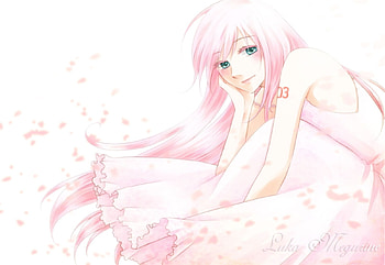 Megurine Luka, anie, awesome, artistic, nice, digital, cg, aqua eyes, white, art, girl, singer, aqua, pink hair, anime girl, pretty, megurine, virtual, luka, song, cute, vocaloid, dress, beauty, music, vocaloids, program, beautiful, diva, pink, white dress, cool, idol HD wallpaper