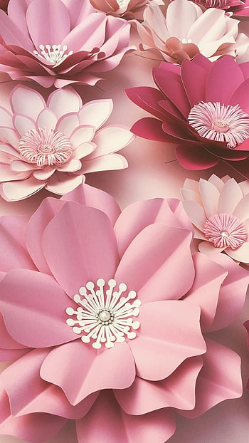 Paper Flowers, Pink Paper Flowers HD phone wallpaper