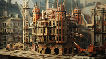 Architectural Elegance Amidst Construction, construction, building HD wallpaper