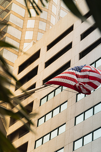 Usa, Building, Miscellanea, Miscellaneous, United States, Facade, Flag HD phone wallpaper
