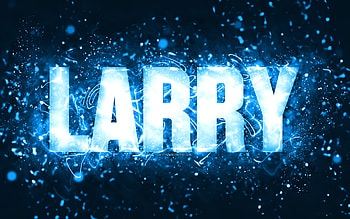 Happy Birtay Larry, , blue neon lights, Larry name, creative, Larry Happy Birtay, Larry Birtay, popular american male names, with Larry name, Larry HD wallpaper