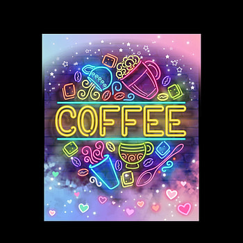 COFFEE!, art, other, neon, drawing HD phone wallpaper