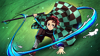 Tanjiro Kamado Green Background Demon Slayer Kimetsu no Yaiba HD wallpaper