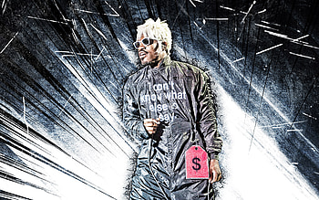 Andre 3000, grunge art, american rapper, music stars, creative, Andre Lauren Benjamin, blue abstract rays, american celebrity, Andre 3000 HD wallpaper