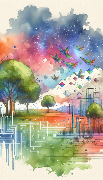 Dreamy Virtual Reality Landscape, artistic, nature, Abstract, bird HD phone wallpaper