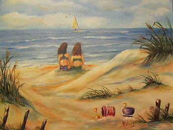Summer Time, Painting, Sun, Summer, Sea HD wallpaper