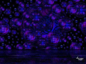 Blue Magic, blue, purple, abstract, bubbles, water HD wallpaper