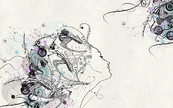 Patterns, Vector, Lines, Girl, Hair, Feelings HD wallpaper