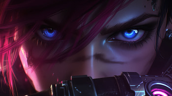 Arcane — Vi: Blue-Eyed Portrait ( Quad ), TV Show, Arcane, VI (League Of Legends), Portrait, Blue Eyes HD wallpaper