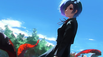 Touka in Blue - Tokyo Ghoul | Kirishima's Quiet Resolve | Tokyo Ghoul: Touka, Anime, Tokyo Ghoul, Touka Kirishima HD wallpaper