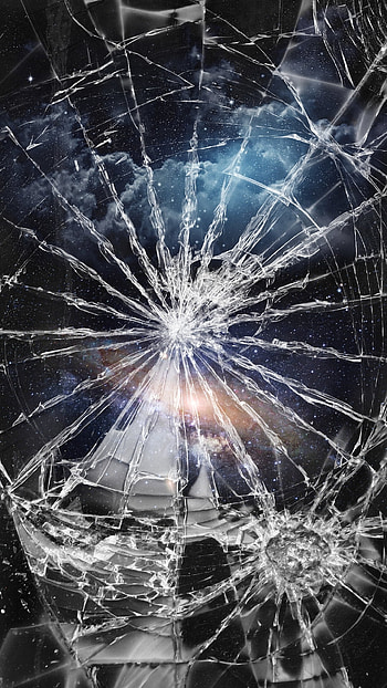 Space, sky, glass, nature, blur, broken-screen, -screen, cracked, crash HD phone wallpaper