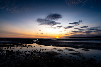 Landscape, Nature, Sunset, Sea, Twilight, Shore, Bank, Dusk HD wallpaper