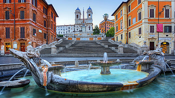 Barcaccia Fountain, Travels, Rome HD wallpaper