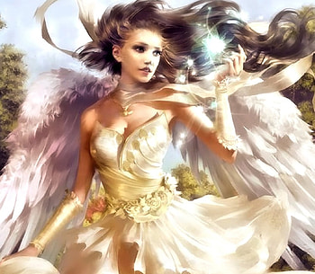 Beautiful Angel, Angel, pretty, Fantasy, Art HD wallpaper