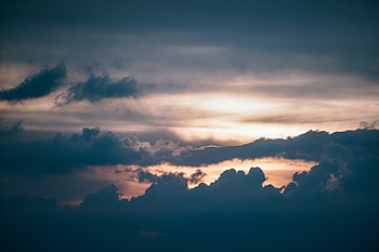 Sunset, clouds, sky, in the air HD wallpaper