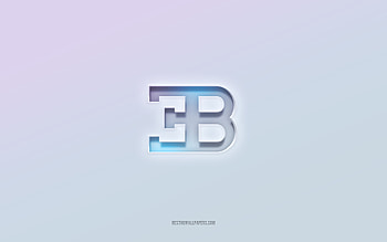 Bugatti logo, cut out 3d text, white background, Bugatti 3d logo, Bugatti emblem, Bugatti, embossed logo, Bugatti 3d emblem HD wallpaper