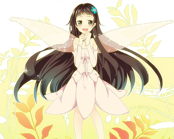 Yui, cute, long hair, dress, nice, sword art online, wing, adorrable, female, wings, sweet, girl, black hair, kawaii, fairy, anime girl, sao, anime, pretty, pixie, gown, lovely HD wallpaper