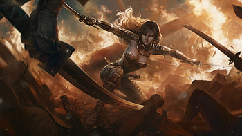 Fantasy Warrior Girl With Sword, fantasy, warrior, sword, artist, deviantart, digital-art, artwork HD wallpaper