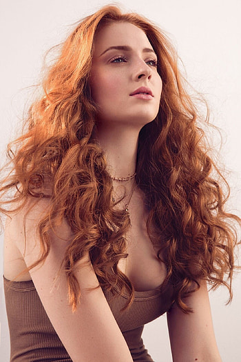 Sophie Turner, Redheaded beauty, Actress portrait, Blue-eyed charm HD phone wallpaper