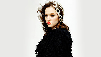 Red lips, beautiful, Kat Dennings HD wallpaper