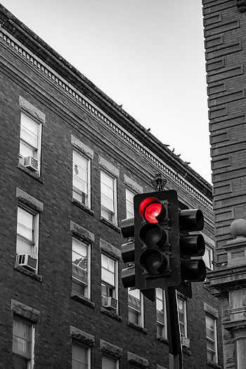 City, Building, Miscellanea, Miscellaneous, Glow, Traffic Light HD phone wallpaper