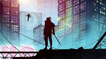 The Crypto City Warrior, warrior, artist, artwork, digital-art, deviantart HD wallpaper