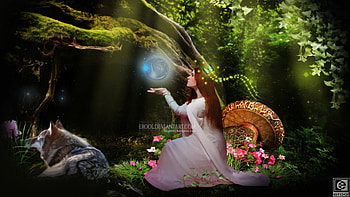 Fantasy Lady, lady, magic, abstract, fantasy HD wallpaper