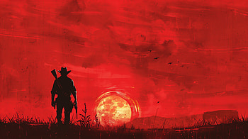 Arthur Morgan Cowboy Sunset - Red Dead Redemption 2, video game, Red Dead Redemption 2, Arthur Morgan, cowboy, Red Dead Redemption HD wallpaper