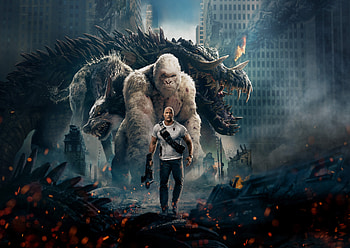 Movie, Rampage, 2018, official poster HD wallpaper