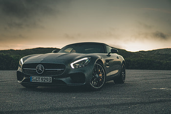 Black, Mercedes-AMG GT, sports car HD wallpaper