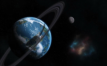 Universe, Stars, Moon, Land, Earth, Circle, Clot, Satellite HD wallpaper
