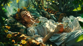 Serene Slumber: A Ultra of Relaxation, sleeping, relaxing, woman, Dreamy, nature HD wallpaper