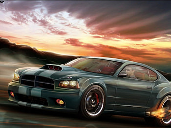 zoooooooooooooom, digital art, car, speed clouds HD wallpaper