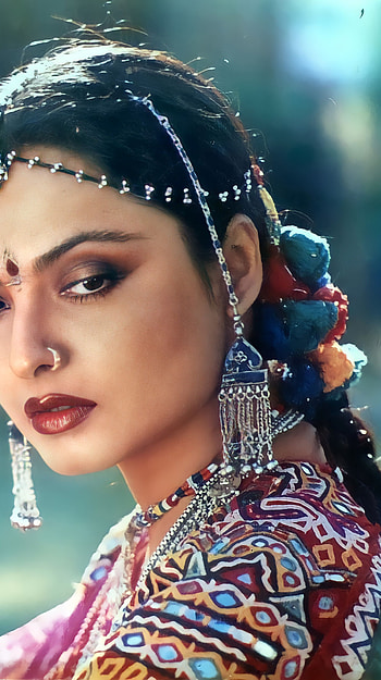 Rekha, bollywood actress, vintage HD phone wallpaper