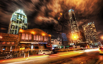 Cities, City, Building, Car, Evening, r, Street HD wallpaper