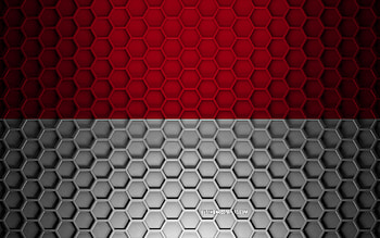 Indonesia flag, 3d hexagons texture, Indonesia, 3d texture, Indonesia 3d flag, metal texture, flag of Indonesia HD wallpaper