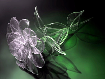 Flower, 3D, Glass, Figurine HD wallpaper