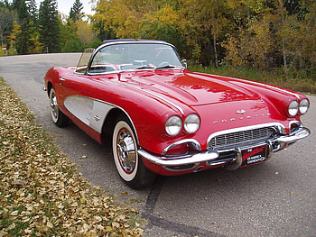 1961 Chevrolet Corvette convertible, classic, chevrolet, corvette, 1961, convertible, red, antique, cool, 61, ragtop, chevy HD wallpaper