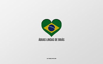I Love Aguas Lindas de Goias, Brazilian cities, gray background, Aguas Lindas de Goias, Brazil, Brazilian flag heart, favorite cities, Love Aguas Lindas de Goias HD wallpaper
