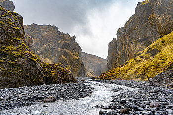 Stream, valley, river, nature HD wallpaper