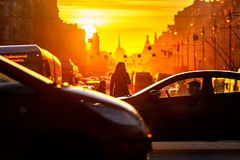 city, sunset HD wallpaper