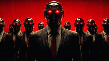 Corporate Cyborgs: A Ultra Experience, business man, corporatism, cyborg, red, suit HD wallpaper