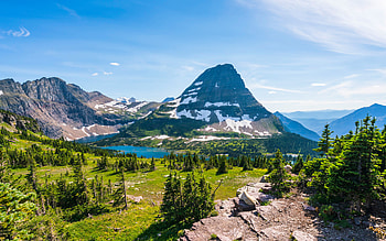 Logan Pass, , summer, mountains, Glacier National Park, lake, beautiful nature, american landmarks, USA, America HD wallpaper
