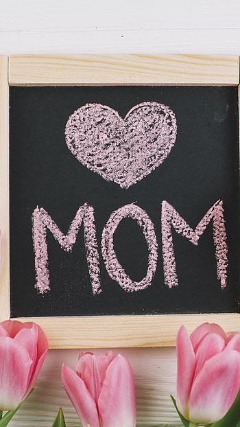 I Love You Mom, Pink, Flowers Background HD phone wallpaper