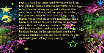 my wingless angel, wings, bird, stars, dark, sad, sorry, love, shooting stars, poem HD wallpaper